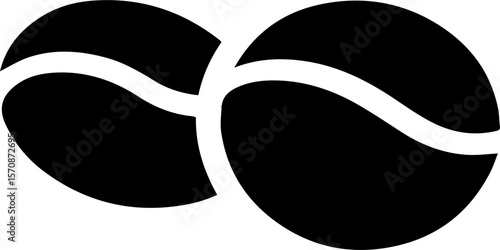 Coffee Beans Icon Simple Black Silhouette