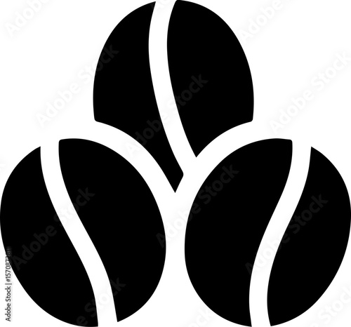 Coffee Beans Icon Simple Black Silhouette
