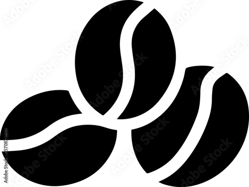 Coffee Beans Icon Simple Black Silhouette