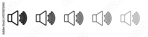 Speaker volume icon outline simple illustration isolated