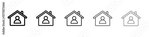 Stay home icon outline simple illustration isolated