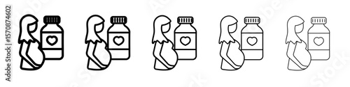 Supplements for pregnant women icon outline simple illustration isolated