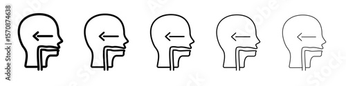 Swallowing reflex icon outline simple illustration isolated