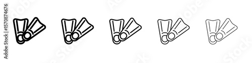 Swimming flippers icon outline simple illustration isolated