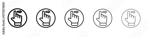 Swipe right icon outline simple illustration isolated