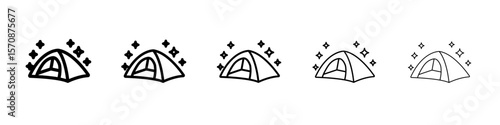 Tent icon outline simple illustration isolated