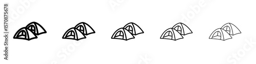 Tent icon outline simple illustration isolated