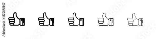 Thumbs Up icon outline simple illustration isolated