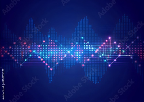 Colorful Audio Waveform Spectrum Visualization – Sound Equalizer Abstract Background