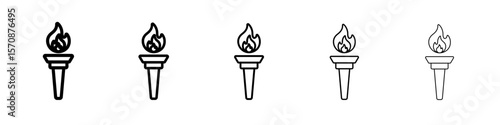 Torch icon outline simple illustration isolated