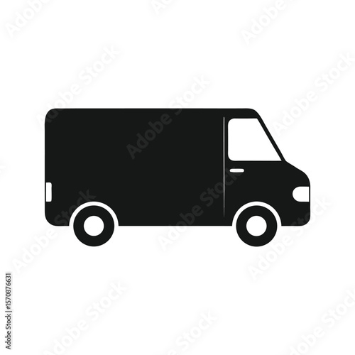 Minimalist delivery truck icon for courier service shipping and business logistics