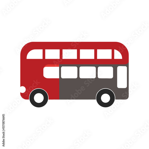 Urban sightseeing bus icon in minimalist style for travel and public transport branding