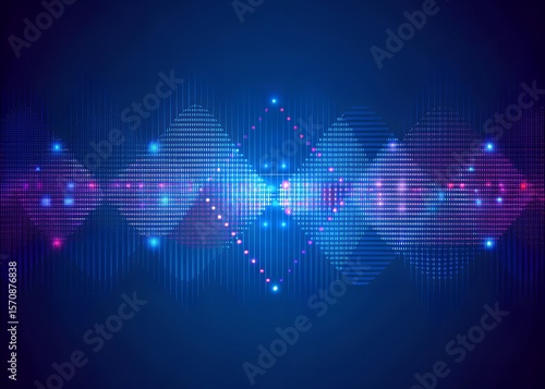 Colorful Audio Waveform Spectrum Visualization – Sound Equalizer Abstract Background