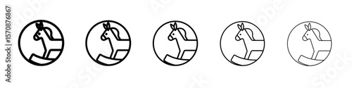 Toy horse rocking chair icon outline simple illustration isolated