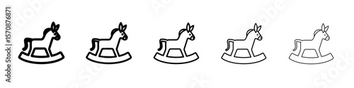 Toy horse rocking chair icon outline simple illustration isolated
