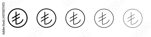 Turkish lira icon outline simple illustration isolated
