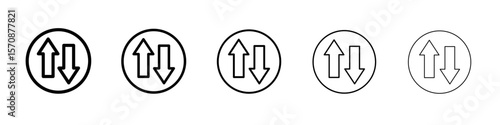 Up and down arrows icon outline simple illustration isolated