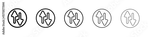 Up and down arrows icon outline simple illustration isolated