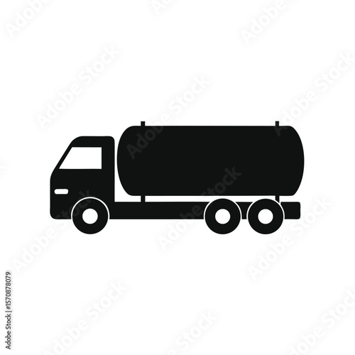 Minimalist fuel truck icon in clean vector for logistics petroleum and road transport