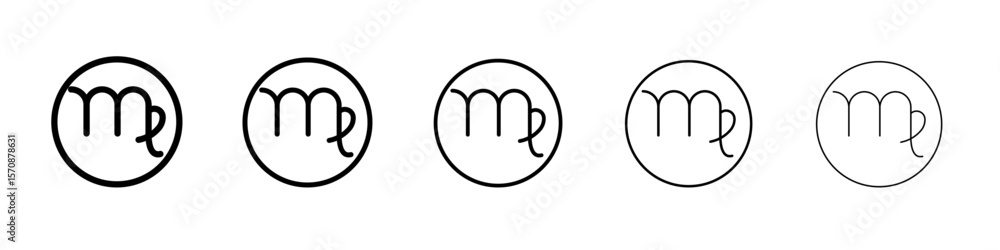 Virgo zodiac sign icon outline simple illustration isolated Virgo zodiac sign icon outline simple illustration isolated
