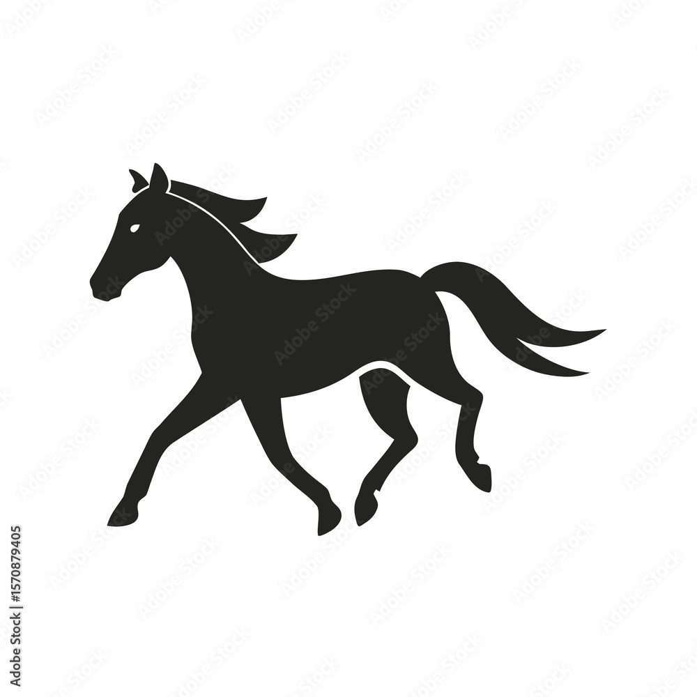 Minimalist galloping horse design for equestrian sport freedom and wildlife concept Minimalist galloping horse design for equestrian sport freedom and wildlife concept