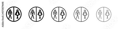 wc toilet door plate icon outline simple illustration isolated