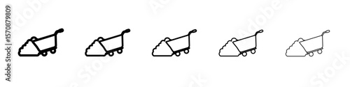wheelbarrow unloading icon outline simple illustration isolated