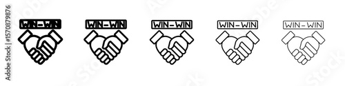 Win-win business deal icon outline simple illustration isolated