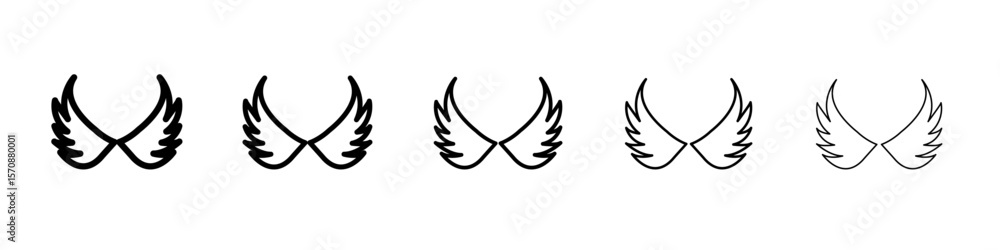 Obraz premium Wings icon outline simple illustration isolated