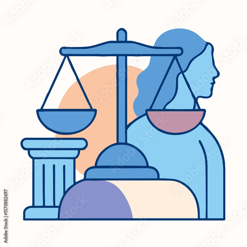 Justice And Equality Concept With Scales And Pillar