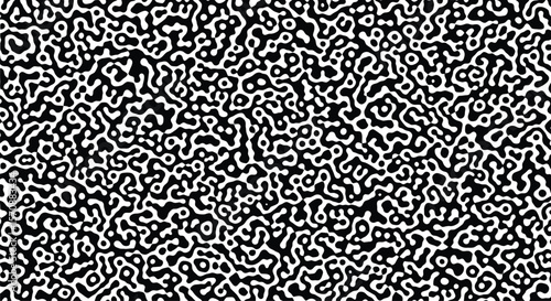 Abstract organic black and white cellular pattern background with rounded shapes and interconnected cells