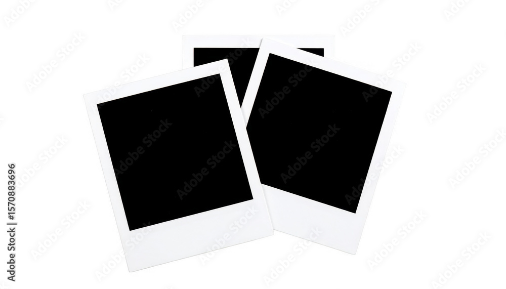 Blank instant photo frames design isolated on transparent background Blank instant photo frames design isolated on transparent background