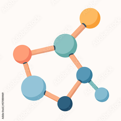 Colorful Molecular Structure For Chemistry Concepts