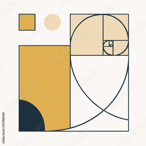 Golden Ratio Geometry With Modern Minimalist Shapes