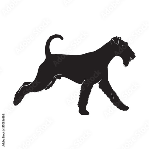 Authentic Airedale Terrier canine digital black visual, accurately portraying this beloved breed - Airedale Terrier silhouette - Airedale Terrier Vector - Silhouette of Airedale Terrier - dog vector

