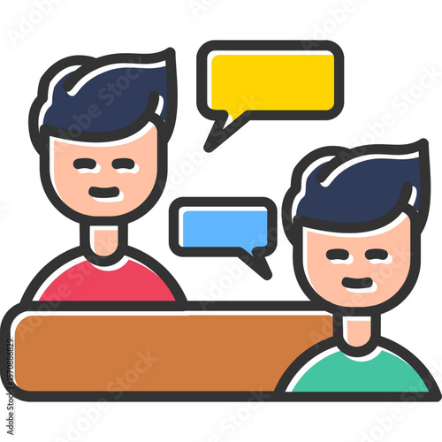 Job Interview Vector Icon Design