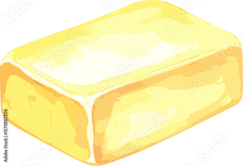 Butter watercolor baking tools and ingredients vector illustration
