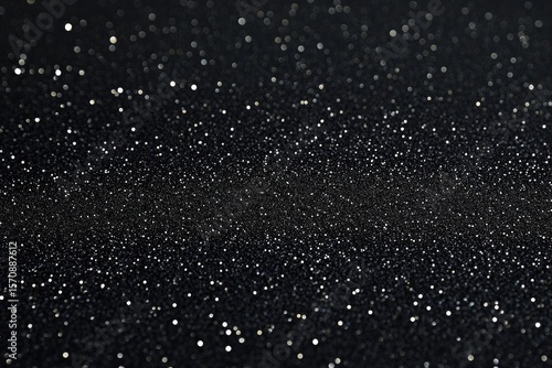 Dark Texture with Sparkling Glitters, Dazzling Lights and Bokeh Effects, Shiny Surface