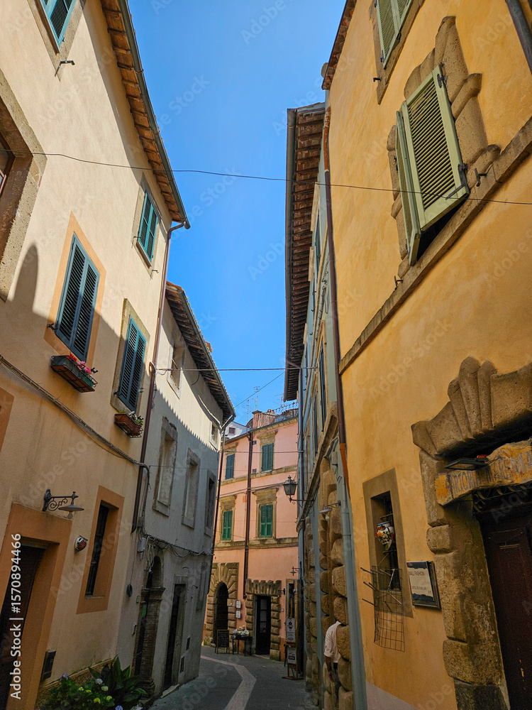 Fototapeta premium Sorano in Maremma, Tuscany, Italy with Blue Sky