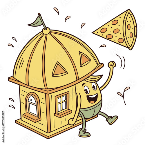 cartoon illustration of a cartoon house