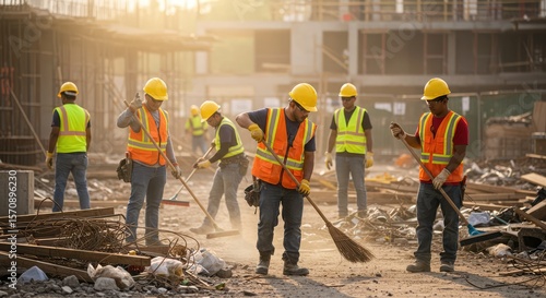 construction workers at construction site