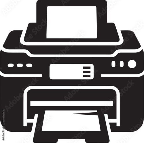 Printer logo silhouette vector
