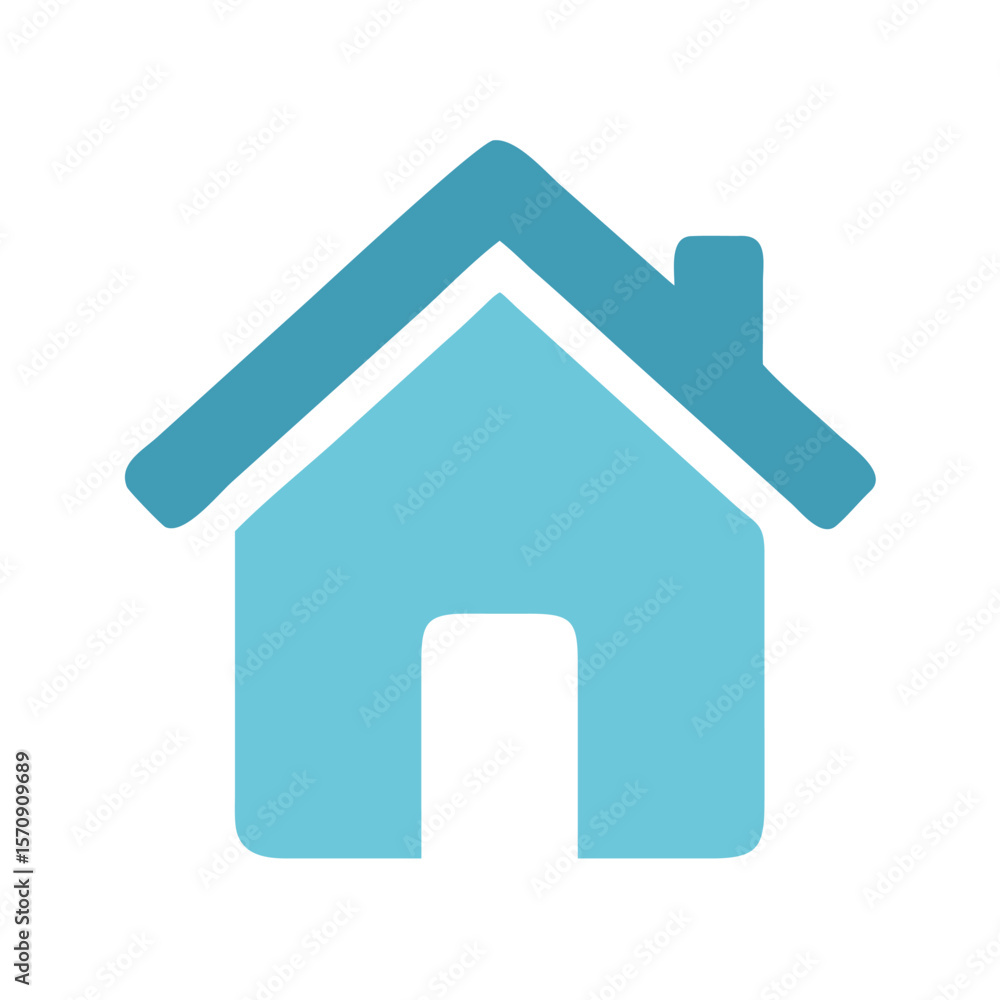 A blue house icon isolated on white background A blue house icon isolated on white background