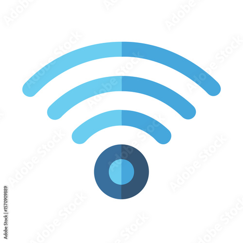 A blue wifi signal icon isolated on white background