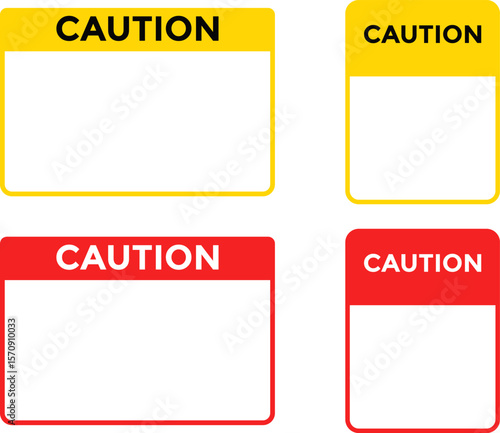 caution banner template set sign with text space area. Template with space for text. used as industrial information and safety instruction

