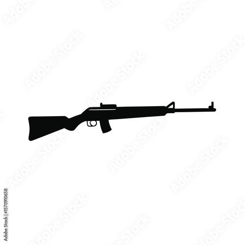 Gun logo and army soldier sniper shot vector design