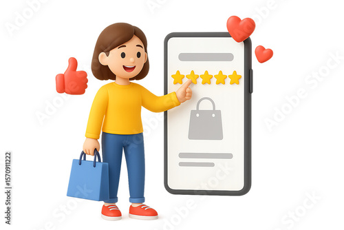 Isolated Ecommerce Online Shop 3D Render Icon Illustration