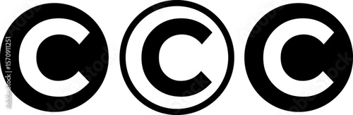 copyright icon set. C Symbol trademark icon. Copyright mark symbol icon. Smart mark and trademark right

