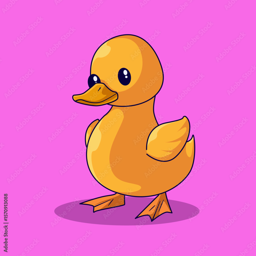 Fototapeta premium cute character duck and all pose