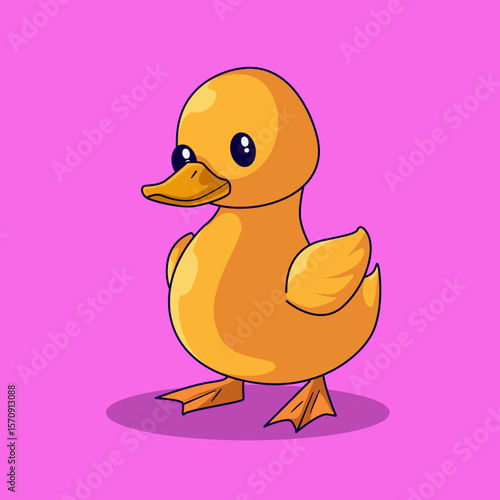cute character duck and all pose